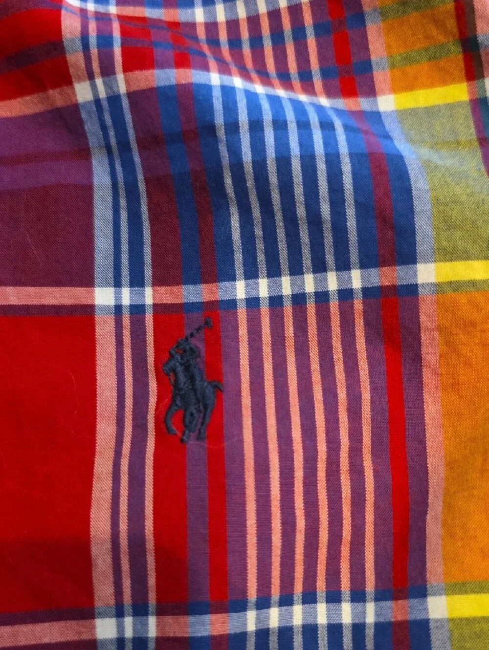 Ralph Lauren Multi-Color Plaid Button-Down Shirt - Red, Blue, Yellow